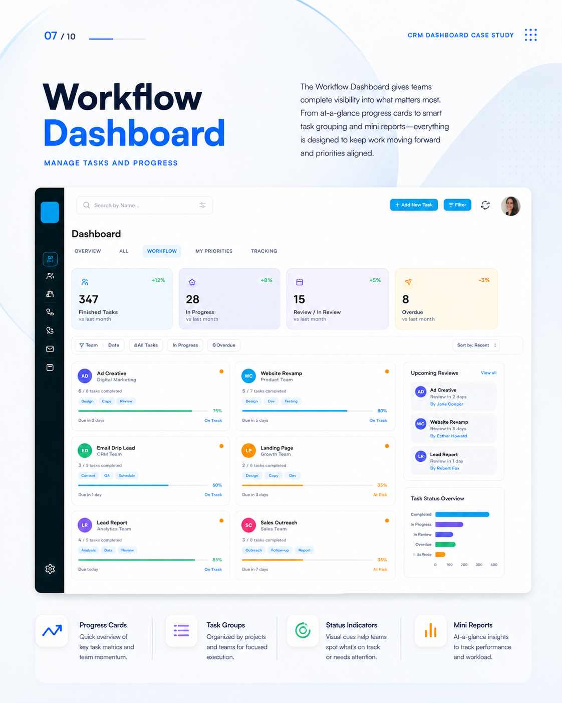 CRM Dashboard UI screen 8
